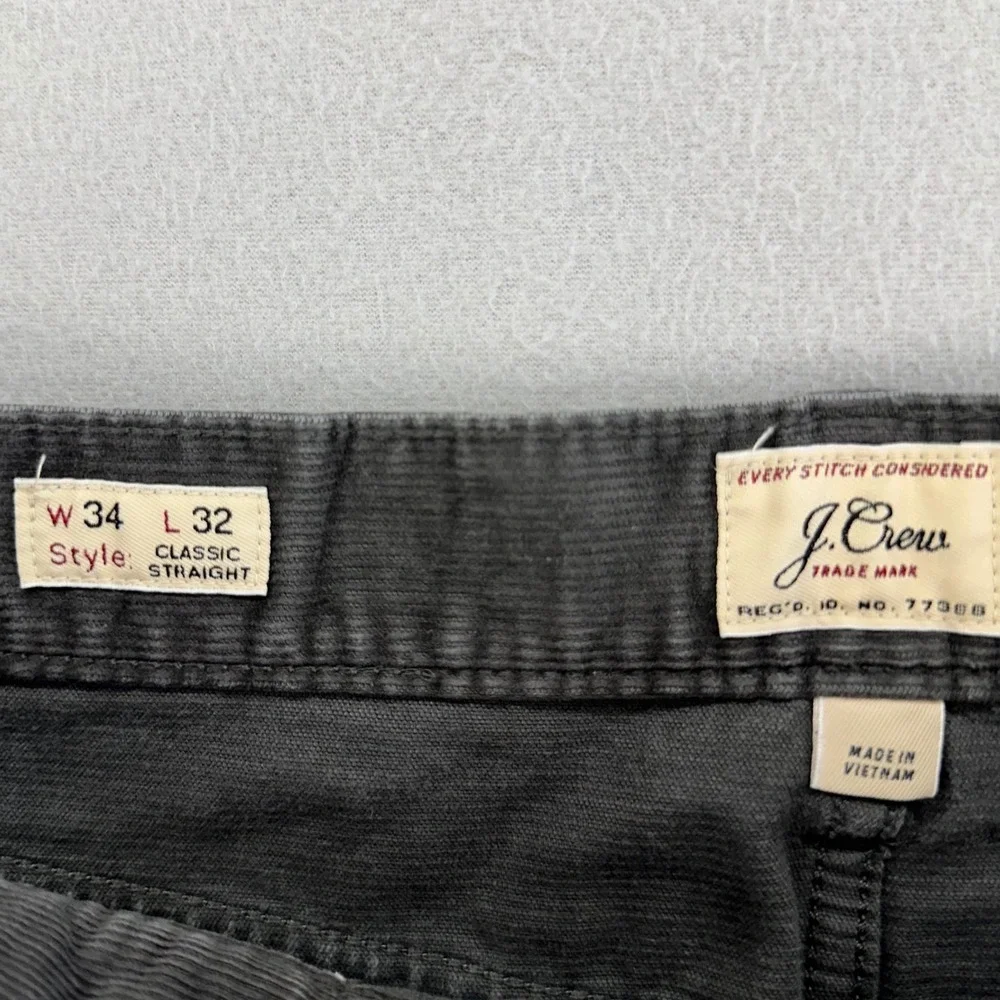 J.Crew Jeans‎ Classic Straight Corduroy Mens 34x30 Black Faded Distressed Retro